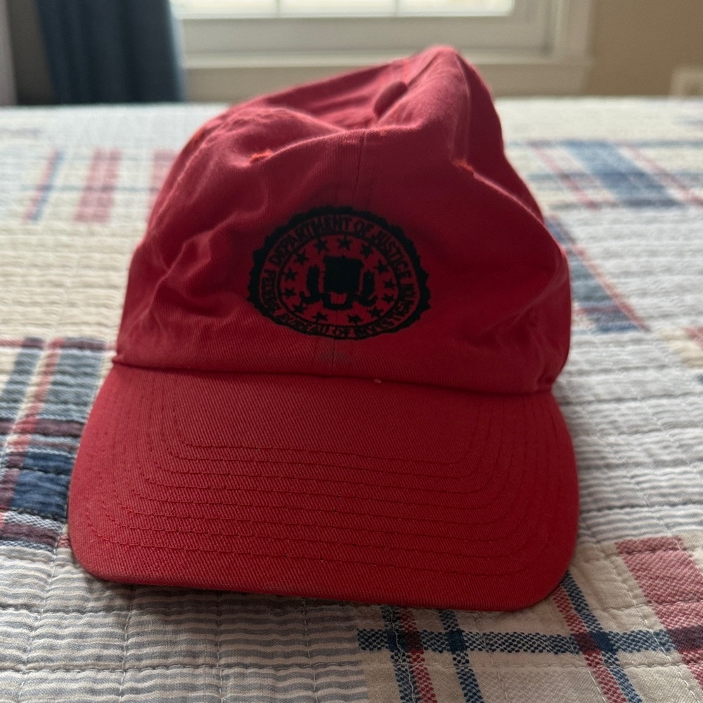 Champion Department of Justice FBI Red Baseball Cap